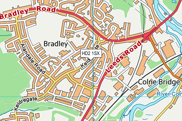 HD2 1SX map - OS VectorMap District (Ordnance Survey)