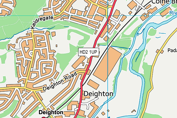 HD2 1UP map - OS VectorMap District (Ordnance Survey)