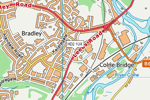 HD2 1UX map - OS VectorMap District (Ordnance Survey)