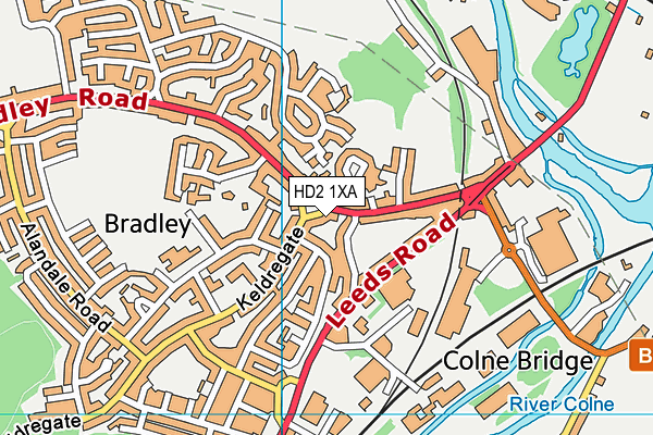 HD2 1XA map - OS VectorMap District (Ordnance Survey)