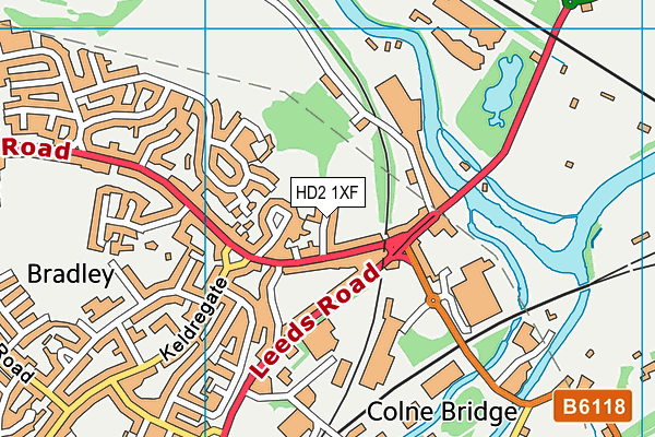 HD2 1XF map - OS VectorMap District (Ordnance Survey)