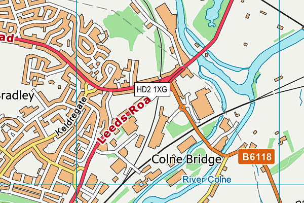 HD2 1XG map - OS VectorMap District (Ordnance Survey)