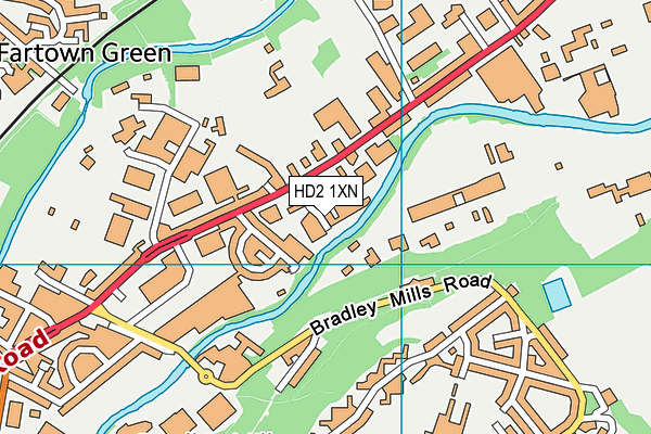 HD2 1XN map - OS VectorMap District (Ordnance Survey)