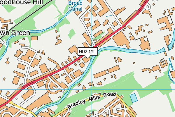 HD2 1YL map - OS VectorMap District (Ordnance Survey)