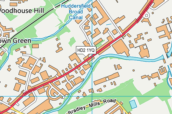 HD2 1YQ map - OS VectorMap District (Ordnance Survey)