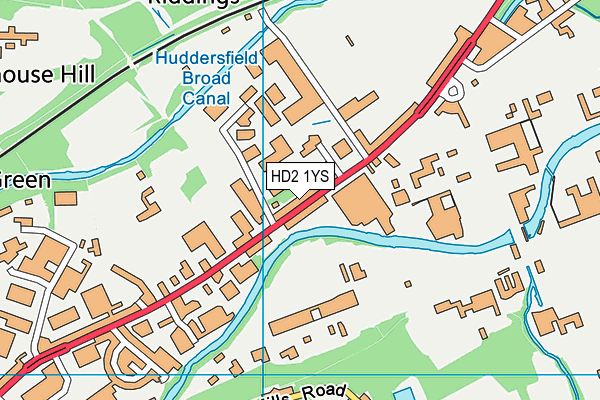 HD2 1YS map - OS VectorMap District (Ordnance Survey)