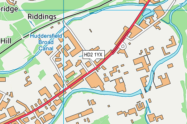 HD2 1YX map - OS VectorMap District (Ordnance Survey)