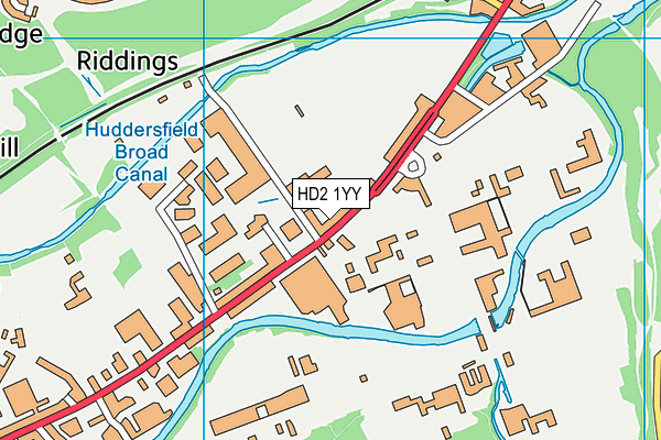 Leeds Road Sports Complex map (HD2 1YY) - OS VectorMap District (Ordnance Survey)