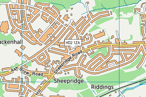 HD2 1ZA map - OS VectorMap District (Ordnance Survey)