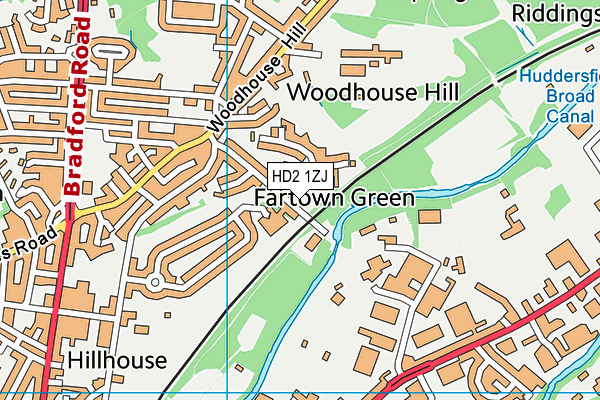 HD2 1ZJ map - OS VectorMap District (Ordnance Survey)