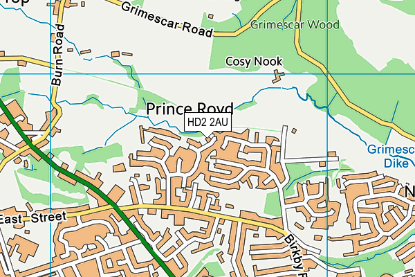 HD2 2AU map - OS VectorMap District (Ordnance Survey)