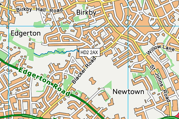 HD2 2AX map - OS VectorMap District (Ordnance Survey)