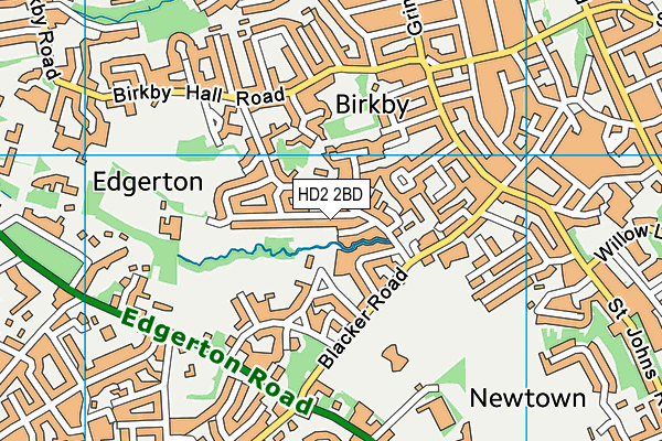HD2 2BD map - OS VectorMap District (Ordnance Survey)