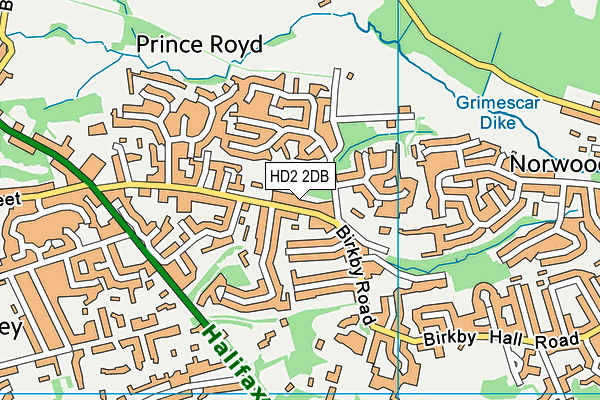 HD2 2DB map - OS VectorMap District (Ordnance Survey)