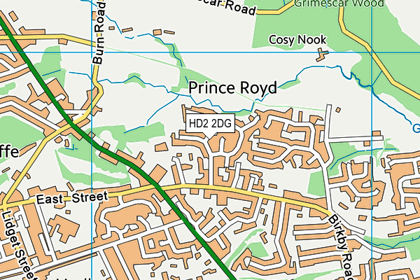 HD2 2DG map - OS VectorMap District (Ordnance Survey)