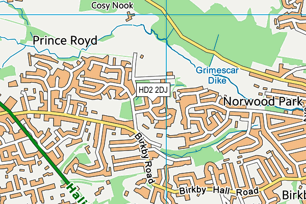 HD2 2DJ map - OS VectorMap District (Ordnance Survey)