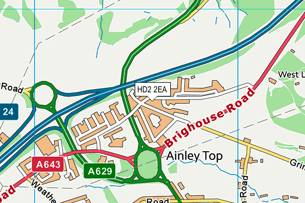 HD2 2EA map - OS VectorMap District (Ordnance Survey)