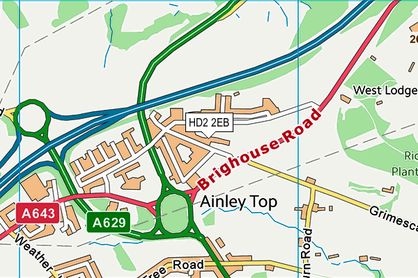 HD2 2EB map - OS VectorMap District (Ordnance Survey)