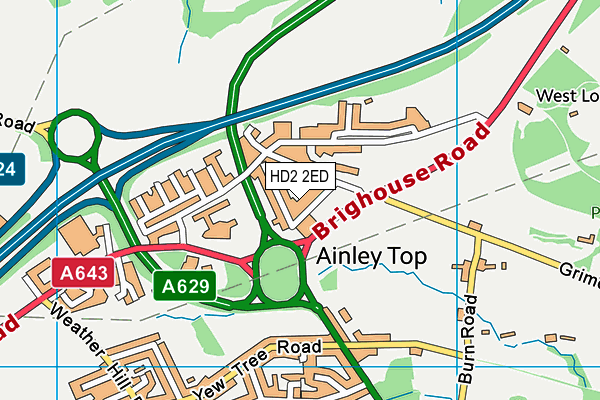 HD2 2ED map - OS VectorMap District (Ordnance Survey)