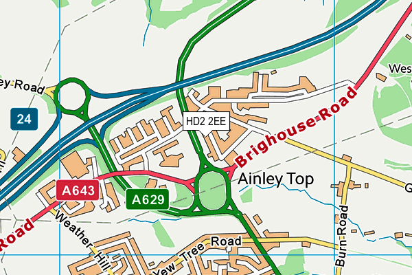 HD2 2EE map - OS VectorMap District (Ordnance Survey)