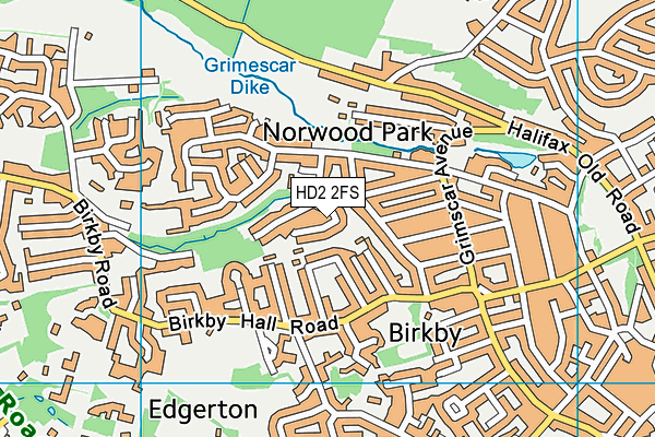 HD2 2FS map - OS VectorMap District (Ordnance Survey)