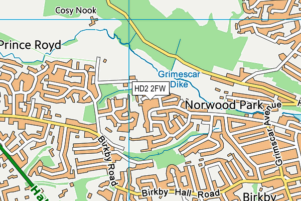 HD2 2FW map - OS VectorMap District (Ordnance Survey)