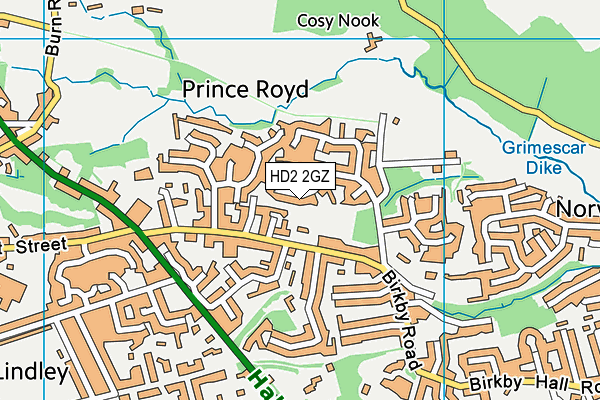 HD2 2GZ map - OS VectorMap District (Ordnance Survey)