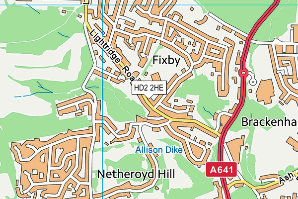 HD2 2HE map - OS VectorMap District (Ordnance Survey)