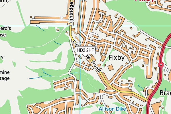 HD2 2HF map - OS VectorMap District (Ordnance Survey)