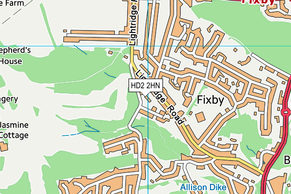 HD2 2HN map - OS VectorMap District (Ordnance Survey)