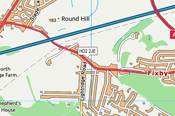 HD2 2JE map - OS VectorMap District (Ordnance Survey)