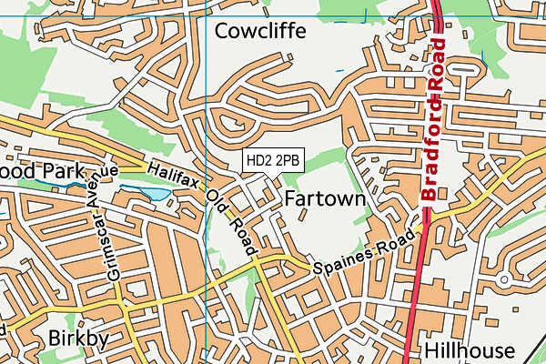 HD2 2PB map - OS VectorMap District (Ordnance Survey)