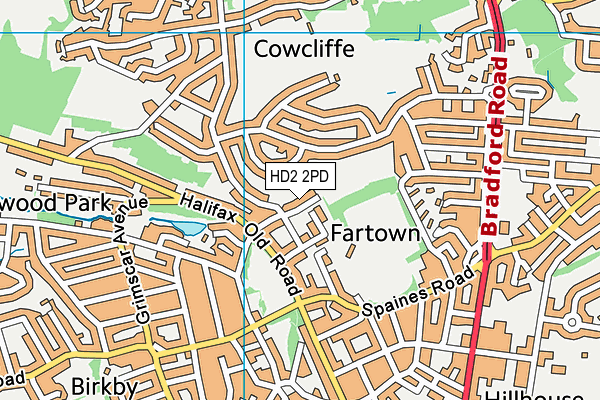 HD2 2PD map - OS VectorMap District (Ordnance Survey)