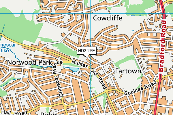 HD2 2PE map - OS VectorMap District (Ordnance Survey)