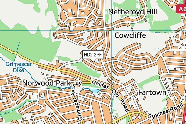 HD2 2PF map - OS VectorMap District (Ordnance Survey)