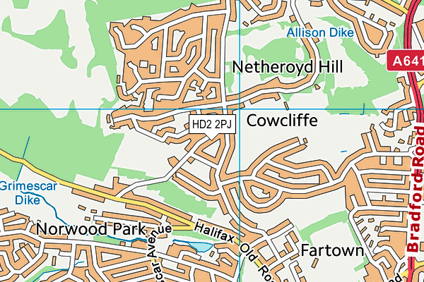 HD2 2PJ map - OS VectorMap District (Ordnance Survey)