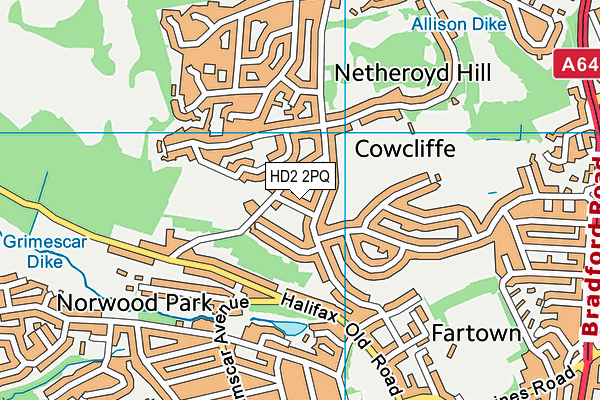 HD2 2PQ map - OS VectorMap District (Ordnance Survey)