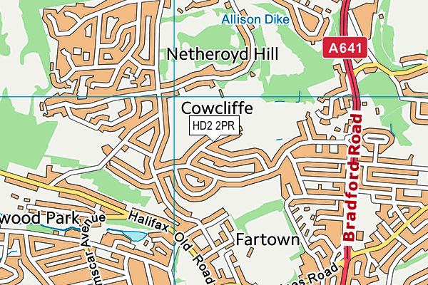 HD2 2PR map - OS VectorMap District (Ordnance Survey)