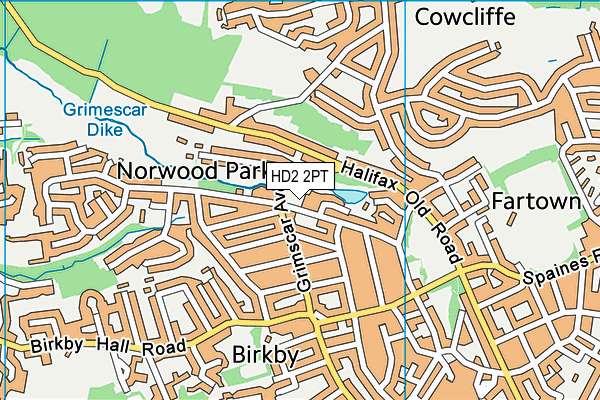 HD2 2PT map - OS VectorMap District (Ordnance Survey)