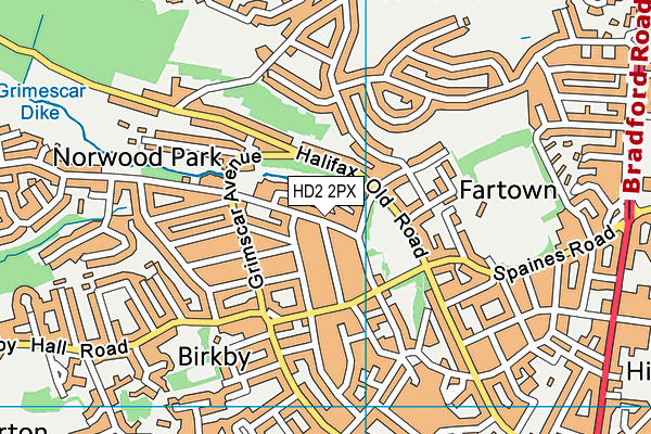 HD2 2PX map - OS VectorMap District (Ordnance Survey)