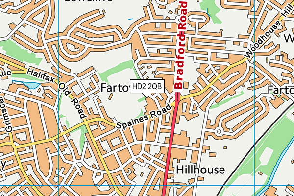 HD2 2QB map - OS VectorMap District (Ordnance Survey)