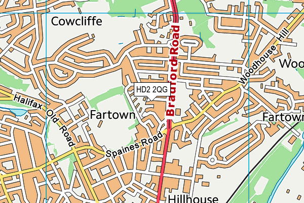 HD2 2QG map - OS VectorMap District (Ordnance Survey)