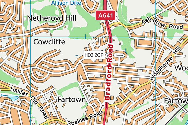 HD2 2QP map - OS VectorMap District (Ordnance Survey)