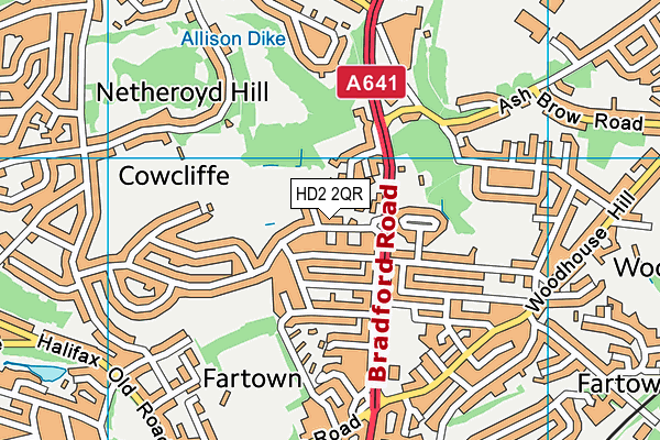 HD2 2QR map - OS VectorMap District (Ordnance Survey)