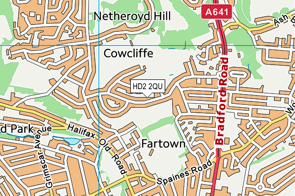 HD2 2QU map - OS VectorMap District (Ordnance Survey)