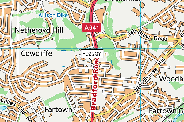 HD2 2QY map - OS VectorMap District (Ordnance Survey)