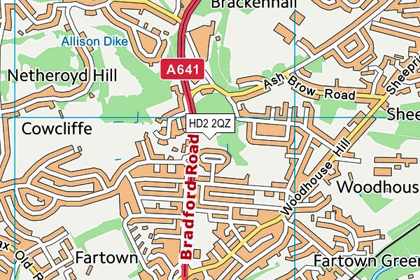 HD2 2QZ map - OS VectorMap District (Ordnance Survey)