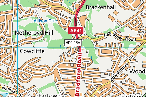 HD2 2RA map - OS VectorMap District (Ordnance Survey)