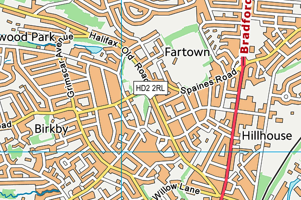 HD2 2RL map - OS VectorMap District (Ordnance Survey)