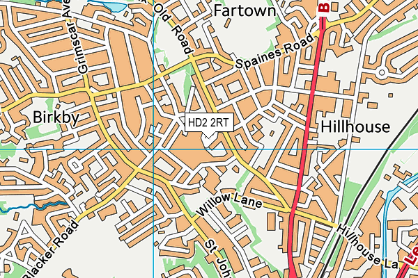 HD2 2RT map - OS VectorMap District (Ordnance Survey)
